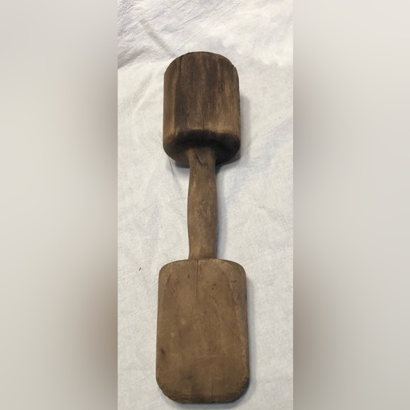 Primitive Wooden Bench Rammer Masher Tool - Picture 1 of 4